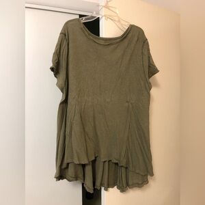 Free people olive green shirt dress, excellent condition